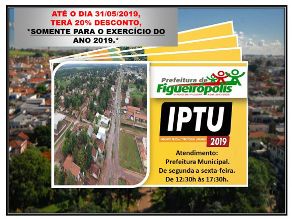 COMUNICADO: Arrecadação do Imposto Predial e Territorial Urbano-IPTU.