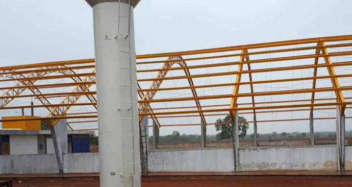 Avanço da Obra de construção da QUADRA de ESPORTES da Escola Municipal Profª  Edileuza B. da Silva Santos